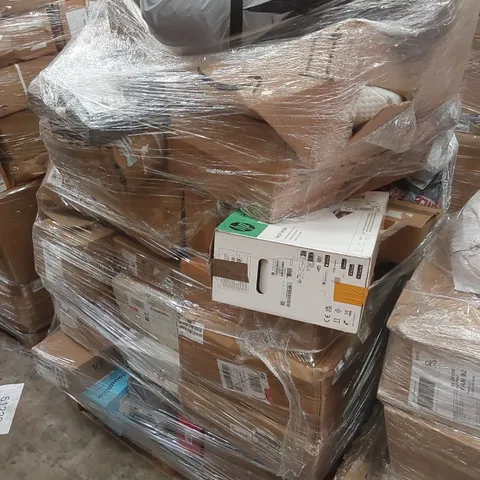 PALLET CONTAINING VARIOUS ASSORTED BOXED ITEMS TO INCLUDE,  CORDLESS VACUUM CLEANER,  CLOUD PILLO,  CAR PARTS, CAMPING TENT AND LOTS MORE UNMARKED BOXED ITEMS 