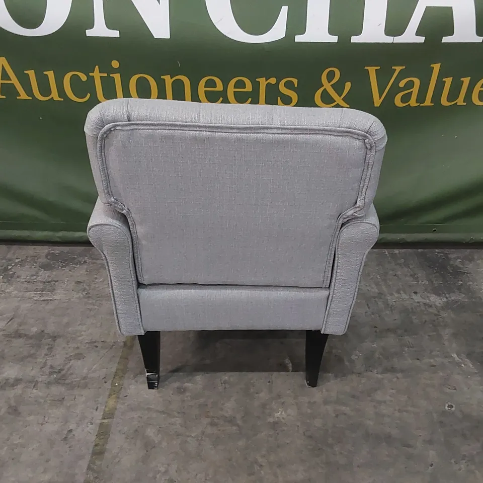 QUALITY DESIGNER GREY FABRIC ARMCHAIR 