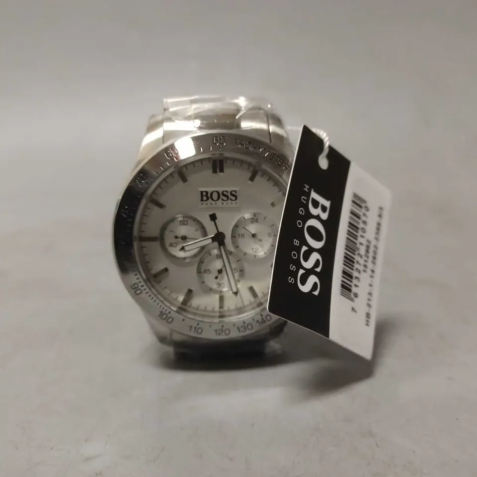 HUGO BOSS WATCH HB1512962 IKON WHITE DIAL CHRONOGRAPH SILVER WRISTWATCH