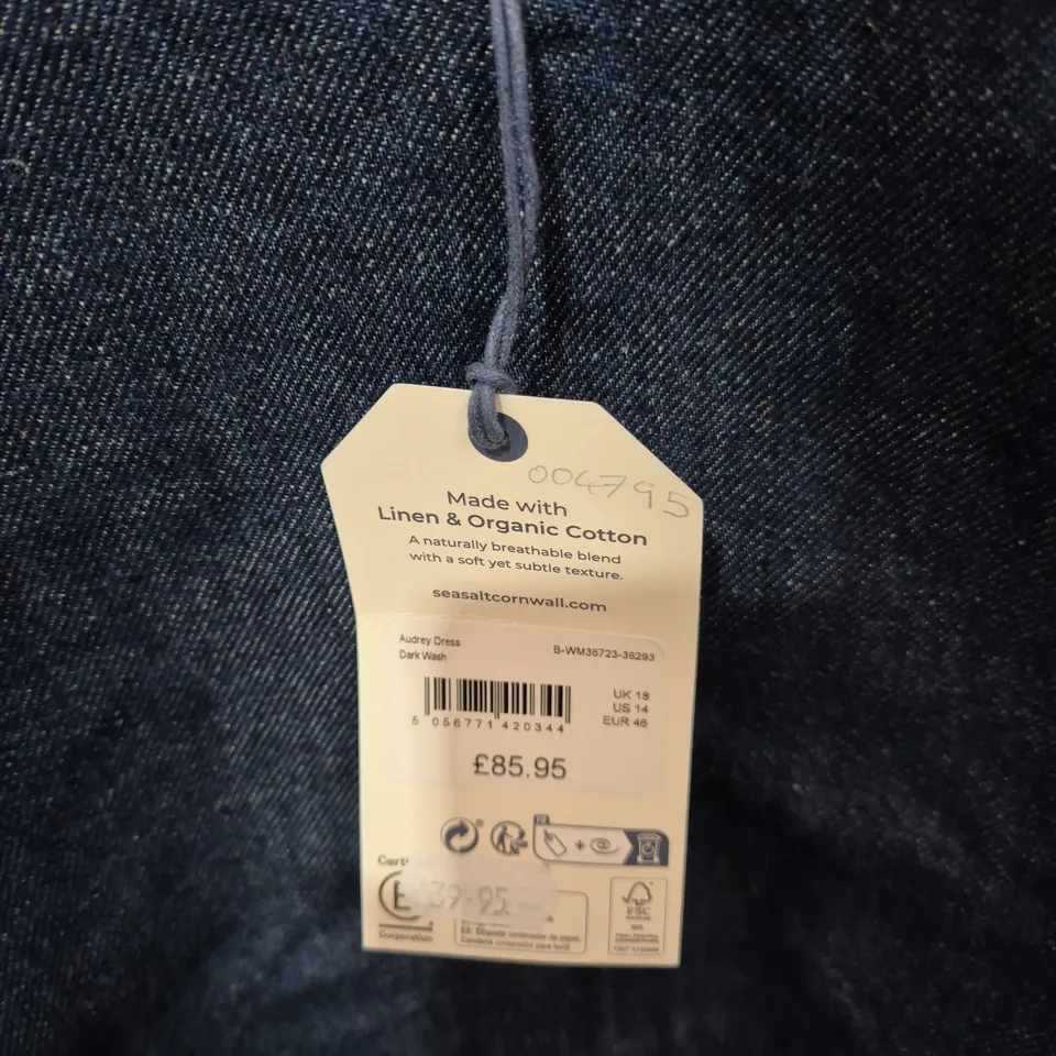 SEASALT AUDREY DRESS – DARK WASH DENIM – UK 18 (US 14, EUR 46)