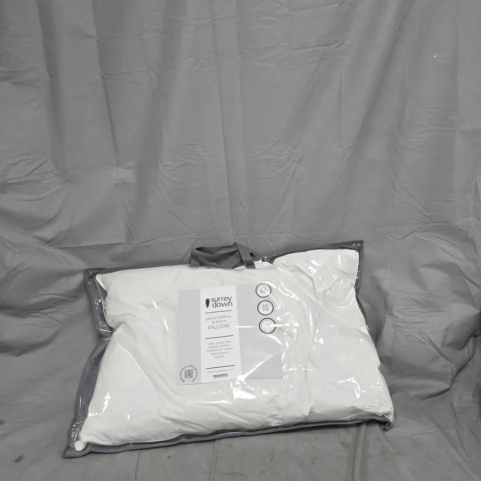 SURREY DOWN GOOSE FEATHER & DOWN PILLOW – SEALED IN PACKAGING