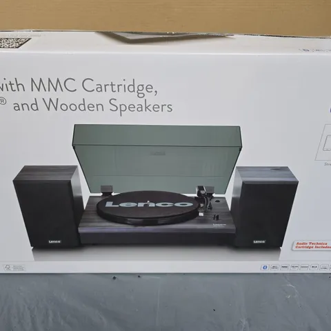 LENCO LS-300BK(V2) TURNTABLE WITH BLUETOOTH AND WOODEN SPEAKERS