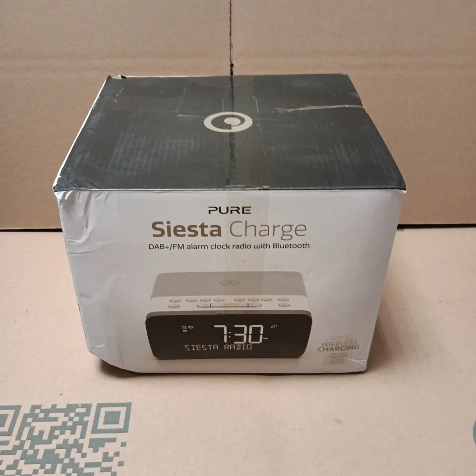 BOXED PURE SIESTA CHARGE ALARM CLOCK RADIO