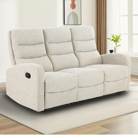 BOXED DOREL RENA TWO SEATER ARMCHAIR WITH DUAL MANUAL RECLINERS FABRIC NATURAL