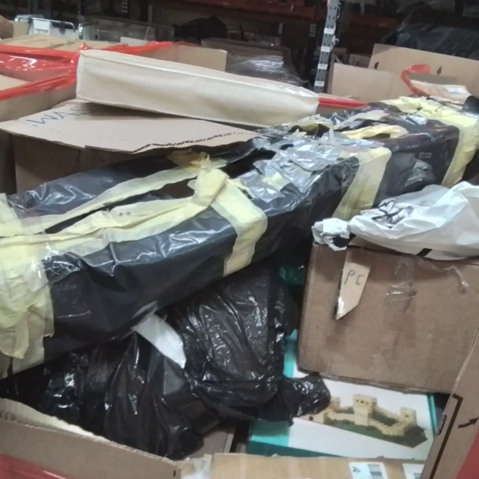 PALLET OF ASSORTED HOUSEHOLD GOODS AND PRODUCTS TO INCLUDE;BABY UPSEAT,CAT LITTER TRAY