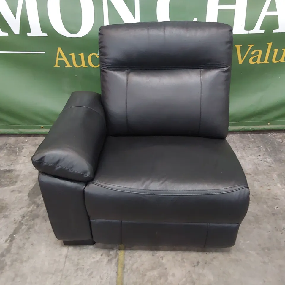 POWER RECLINING SECTION BLACK LEATHER 