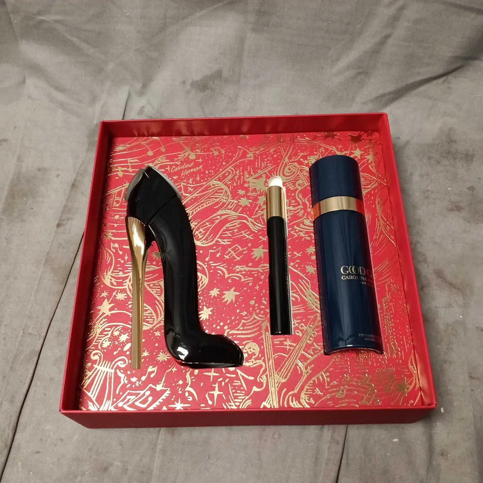 CAROLINE HERRERA GOOD GIRL GIFT SET IN RED BOX WITH RIBBON 3 ITEMS