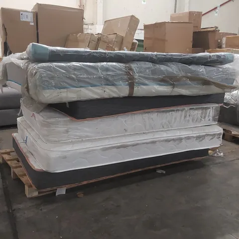 PALLET CONTAINING 5x ASSORTED MATTRESSES AND 1x HEADBOARD