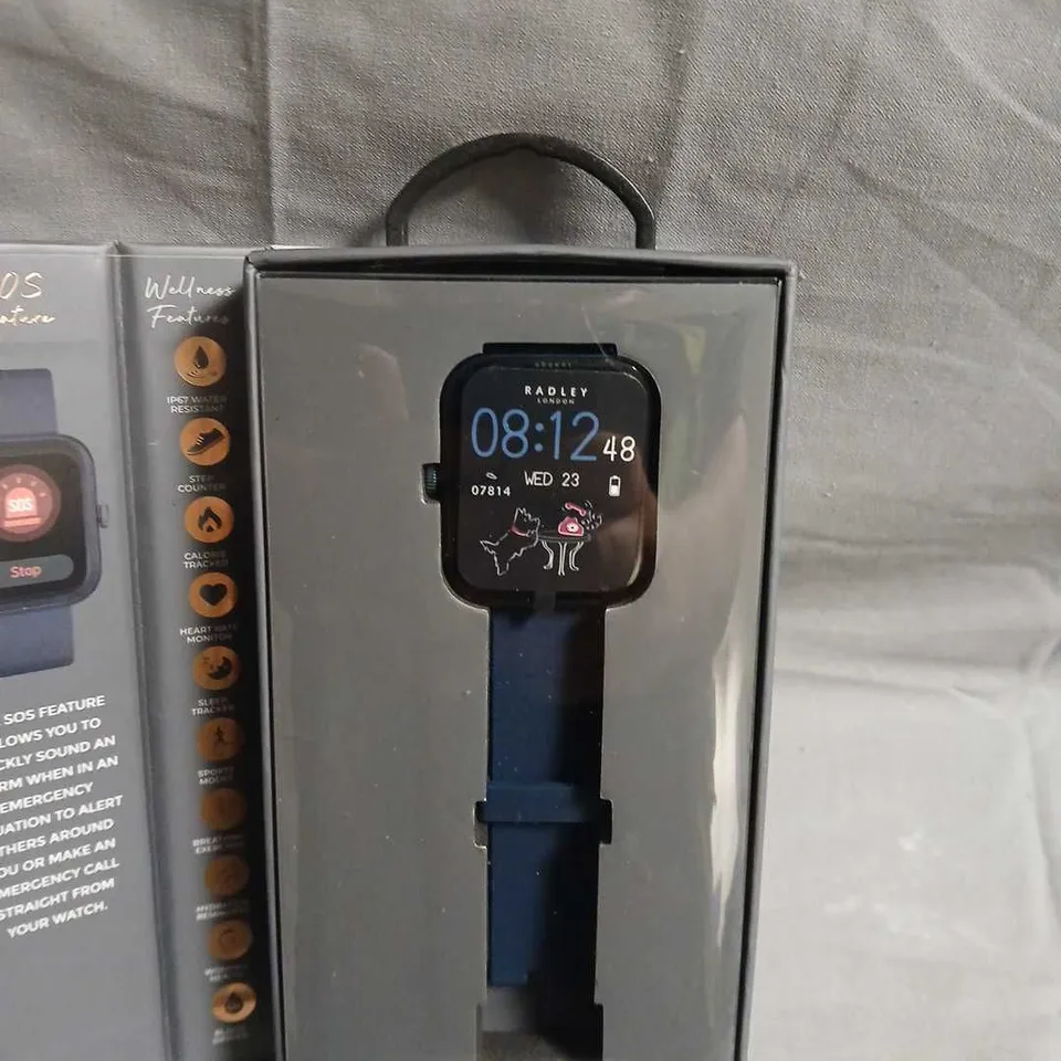 RADLEY LONDON CALLING SMARTWATCH – 1.8 INCH DISPLAY, 35MM CASE, BLUE STRAP, BOXED