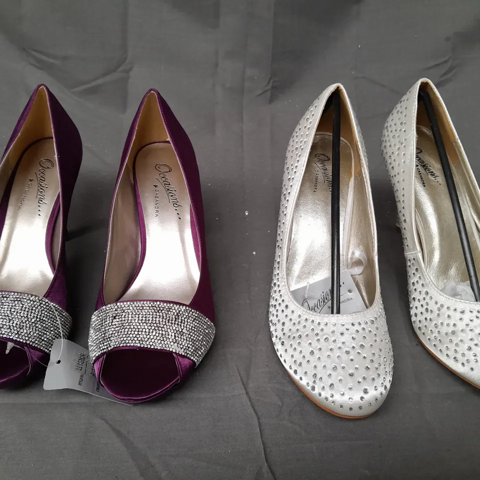 BOX OF APPROXIMATELY 10 ASSORTED BOXED PAIRS OF OCCASIONS BY CASANDRA SHOES IN VARIOUS STYLES AND SIZES