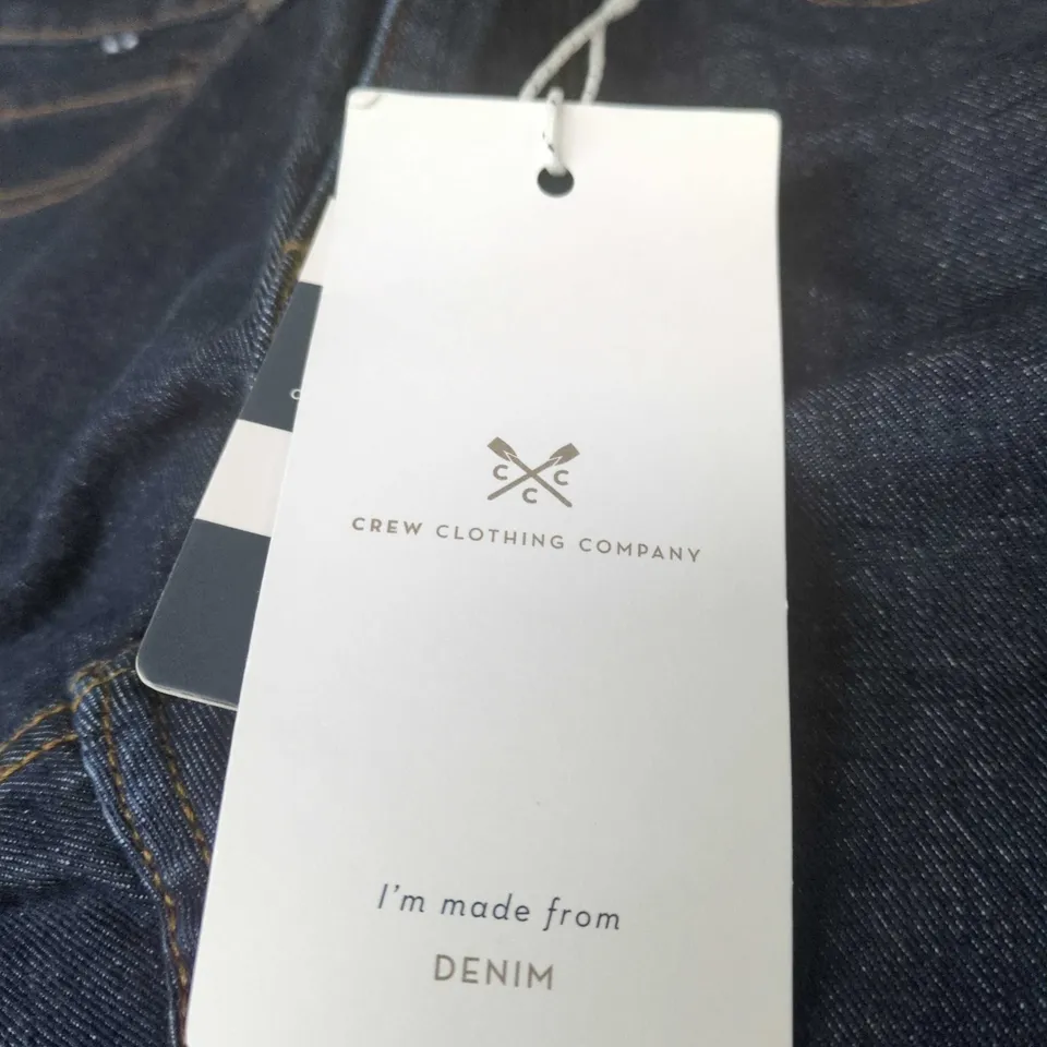 CREW CLOTHING COMPANY SKINNY FIT JEANS – DARK WASH DENIM, UK 10 SHORT (10S)
