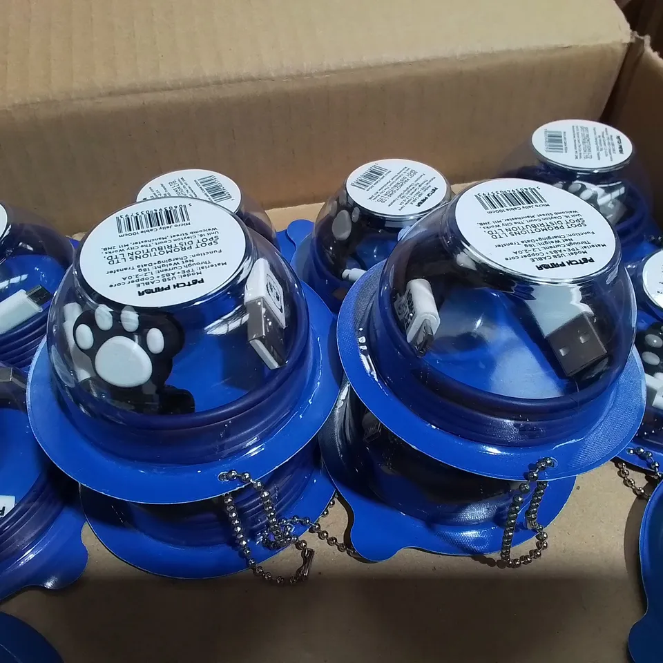 LOT OF APPROXIMATELY 225 PATCH PANDA 1M MICRO USB CABLES - BLUE