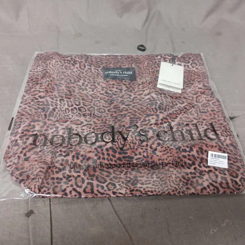 BAGGED NOBODYS CHILD LEOPARD CANVAS TOTE
