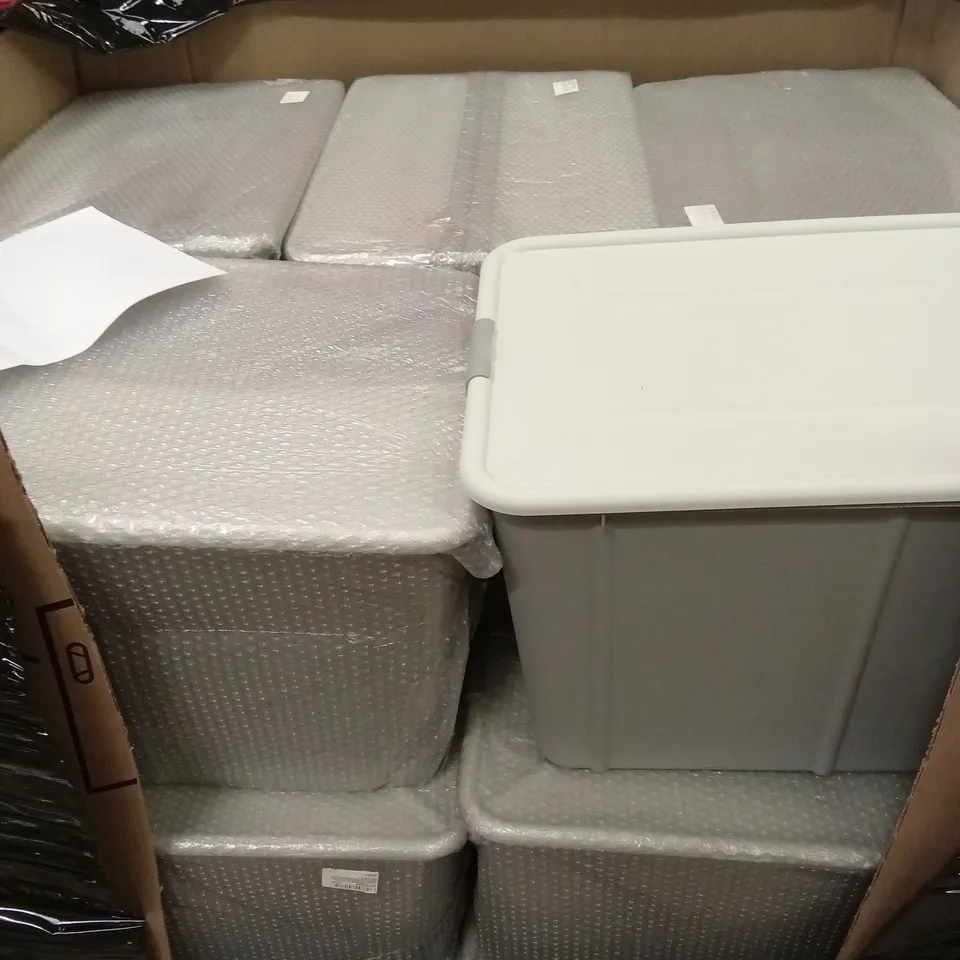 PALLET TO CONTAIN 60L STACKABLE PLASTIC STORAGE BOXES