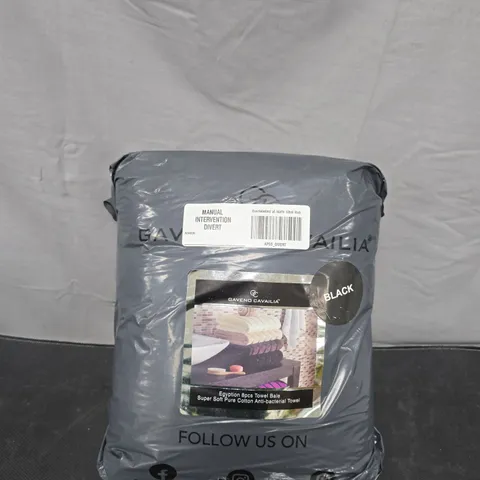 GAVENO CAVAILIA EGYPTIAN 8-PIECE TOWEL BALE – BLACK