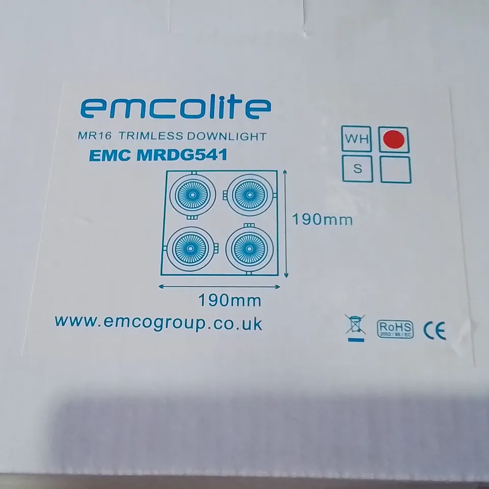 PALLET CONTAINING 48 BOXED EMCOLITE MR16 RIMLESS DOWNLIGHTS - EMC MRDG541