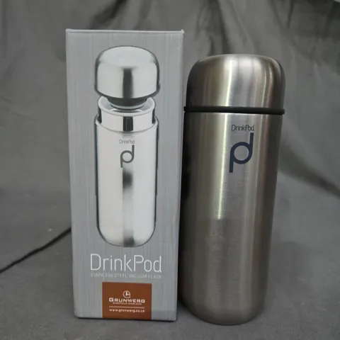 BOXED DRINKPOD STAINLESS STEEL VACUUM FLASK