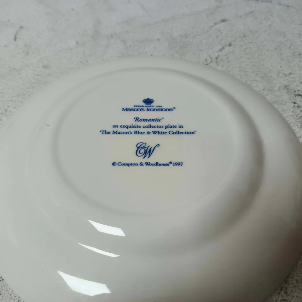 MASON'S IRONSTONE ROMANTIC COLLECTOR PLATE – THE MASON'S BLUE & WHITE COLLECTION, COMPTON & WOODHOUSE (1997)