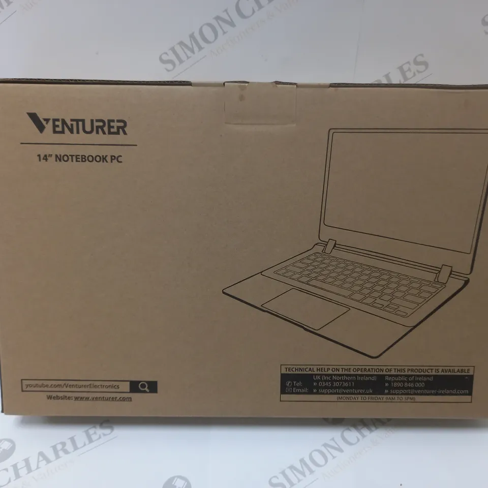 BRAND NEW BOXED VENTURER EUROPA 14 PLUS 14" FULL HD LAPTOP INTEL 2.6GHZ 64GB SSD 4GB RAM - BLACK