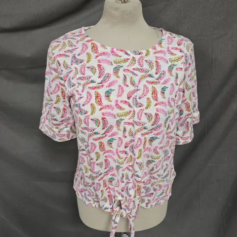 WHITE STUFF TIE FRONT TOP IN MULTICOLOUR SIZE 10