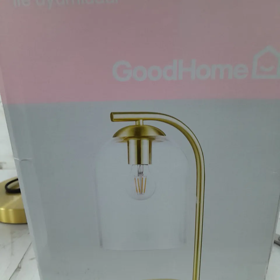GOODHOME THESTIAS BRUSHED BRASS EFFECT TABLE LIGHT