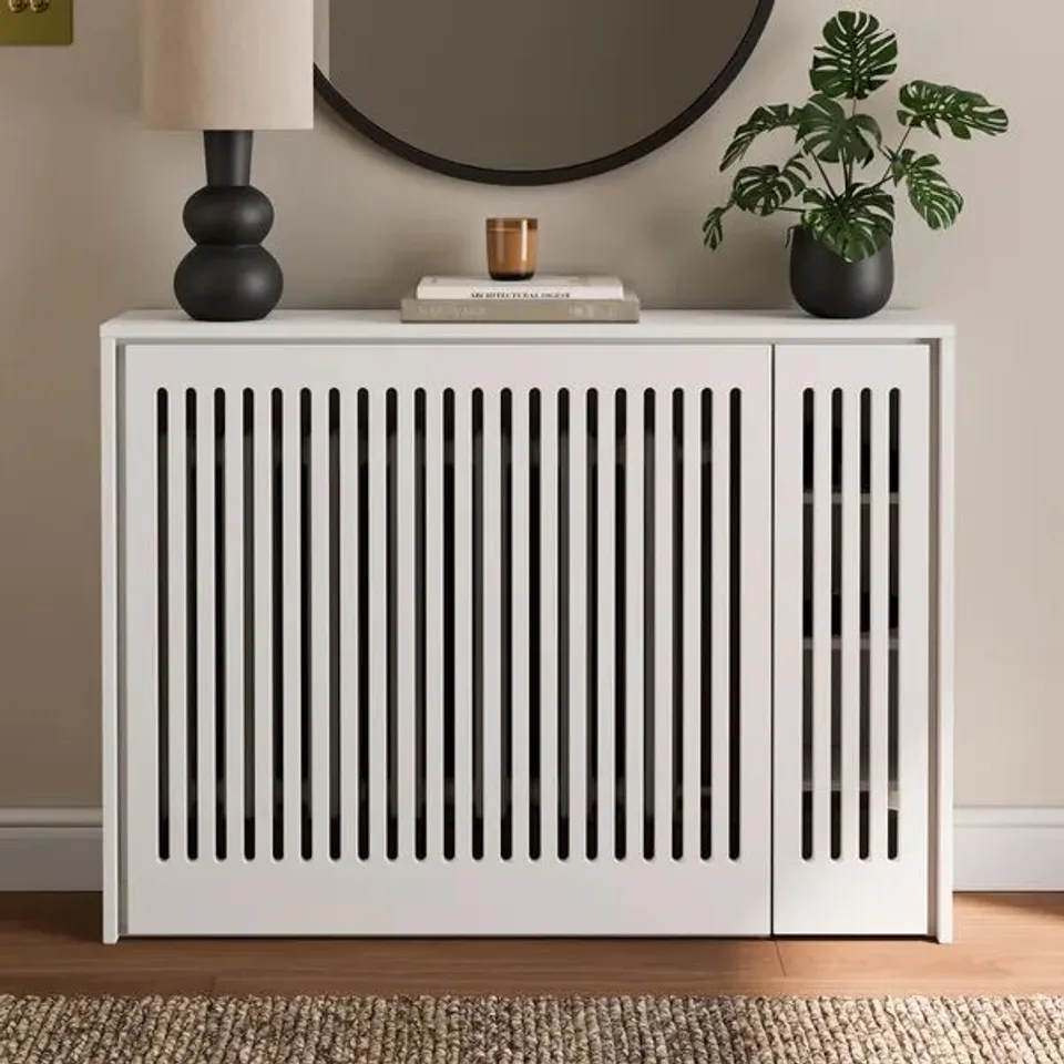 BOXED MARY RADIATOR COVER WITH STORAGE - WHITE (1 BOX)
