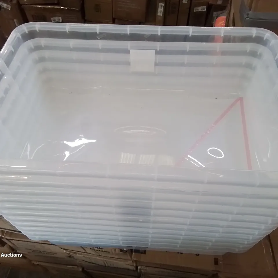 11 CLEAR PLASTIC STORAGE CONTAINERS 