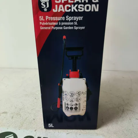 SPEAR & JACKSON 5L PRESSURE SPRAYER β BOXED GENERAL PURPOSE GARDEN SPRAYER