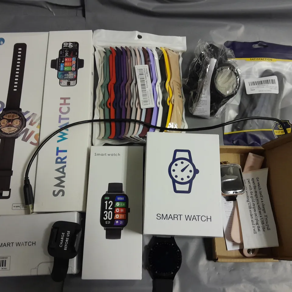 LOT OF 10 ASSORTED SMART WATCHES AND ACCESSORIES