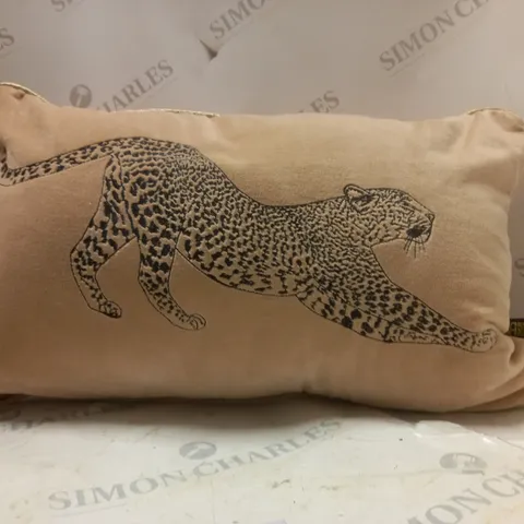 BIBA PINK VELVET LEOPARD PRINT CUSHION 