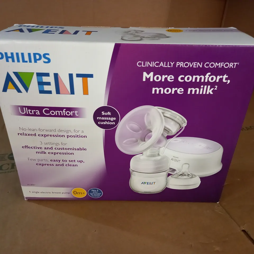SEALED PHILIPS AVENT ULTRA COMFORT SINGLE ELECTRIC BREAST PUMP