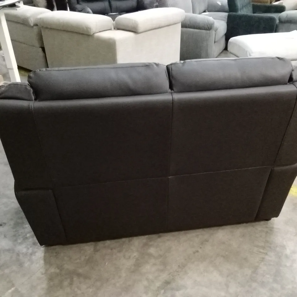 ALBION LUXURY FAUX LEATHER HIGH BACK 2 SEATER SOFA - CHOCOLATE RRP £519