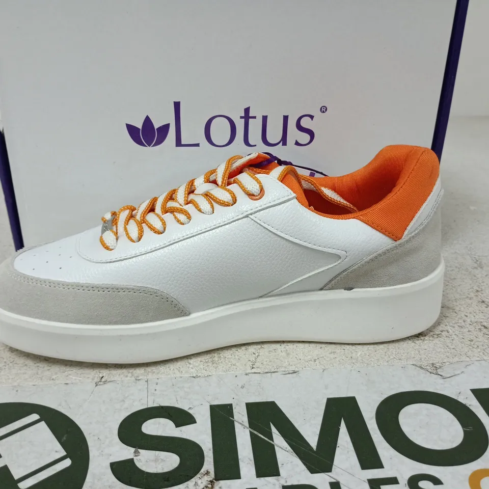 BOXED PAIR OF LOTUS PALMIRA SHOES IN WHITE/ORANGE - EU 39