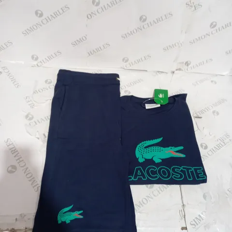 LACOSTE BLUE SHORTS AND TOP FIT SIZE L