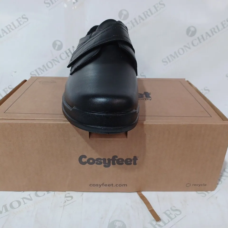 BOXED PAIR OF COSYFEET SHOES IN BLACK UK SIZE 12.5