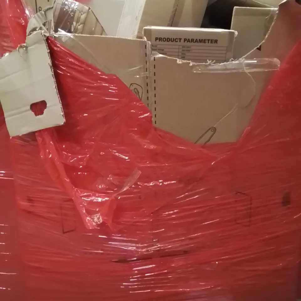 PALLET OF ASSORTED HOUSEHOLD GOODS AND PRODUCTS TO INCLUDE;AIR COOLER,GARDEN CHAIR,CAT LITTER BOX