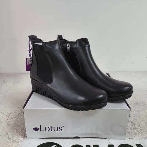 LOTUS DRESDEN BOOTS BLACK LEATHER SIZE 40 BOXED