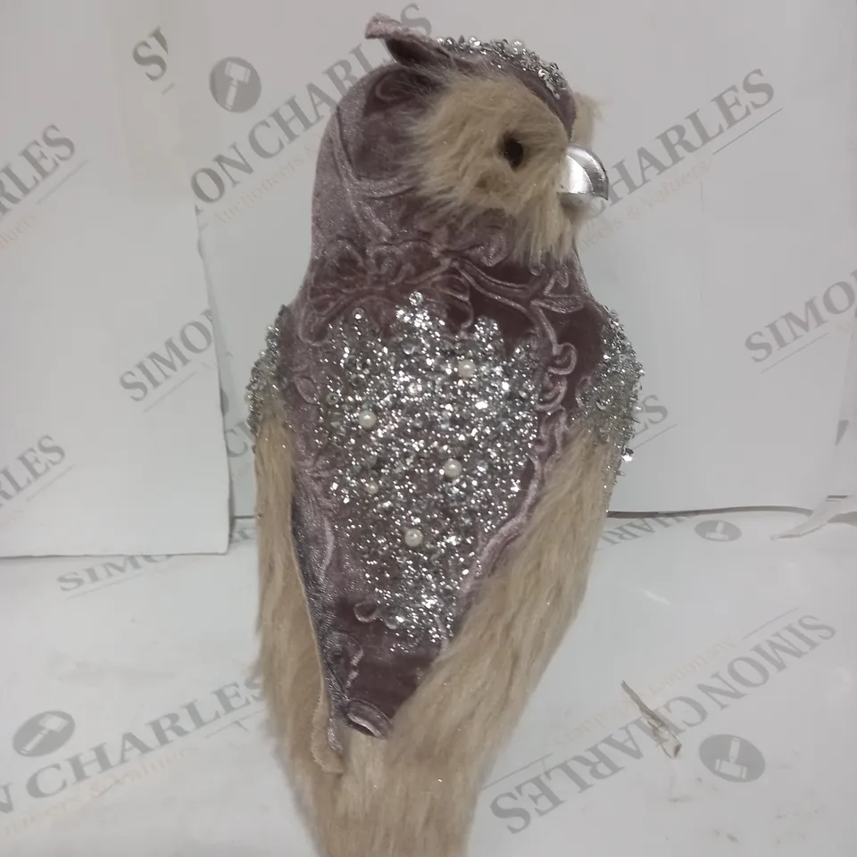 ALISON CORK VELVET STANDING OWLS