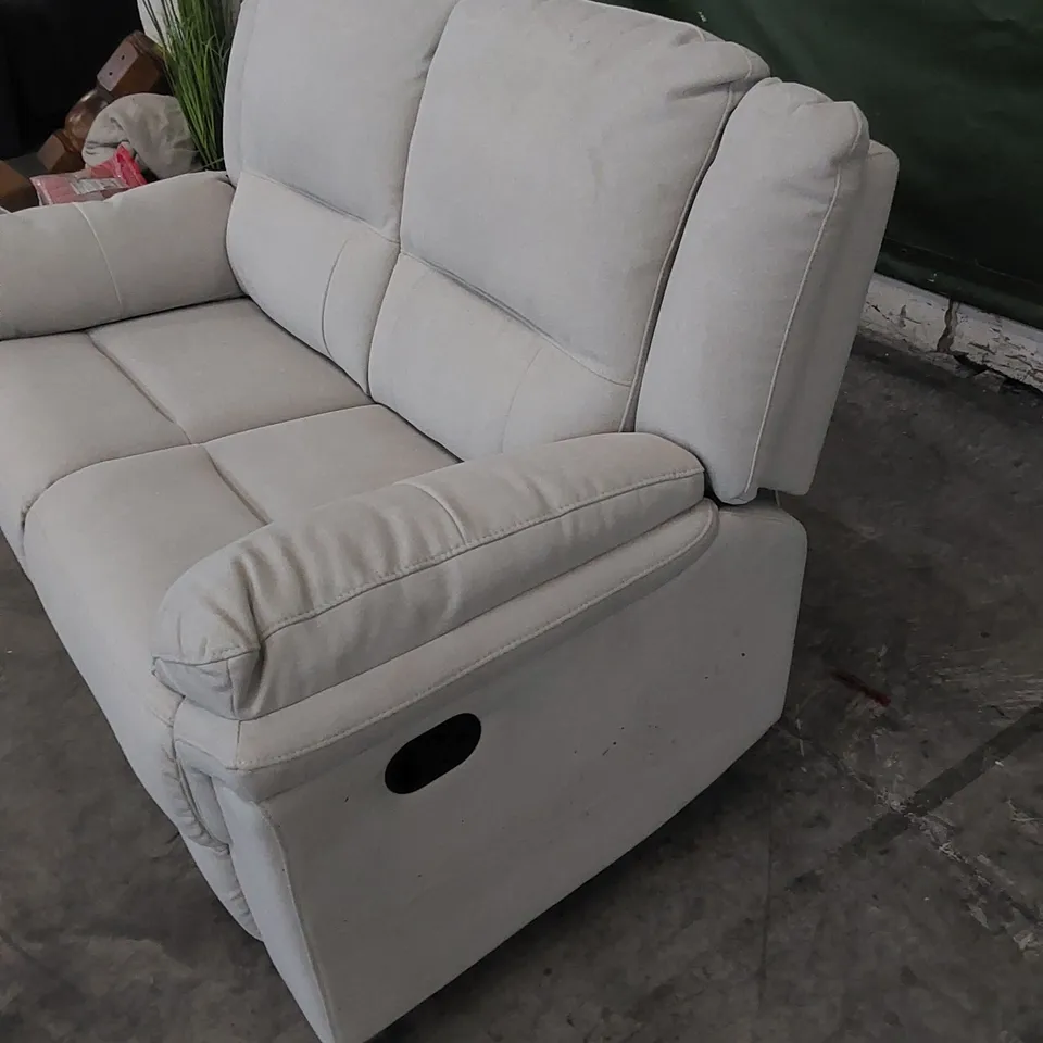 DESIGNER 2 SEATER FABRIC UPHOLSTERED MANUAL RECLINER SOFA