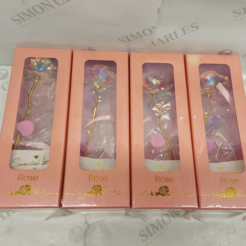 BOX OF 4X BRAND NEW IMOPUITI GALAXY ROSE GIFT ORNAMENTS