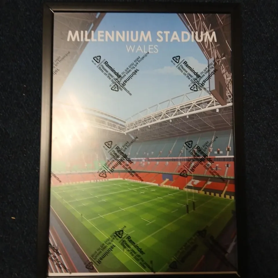 FIVE ASSORTED SPORTING STADIUM ART WORKS