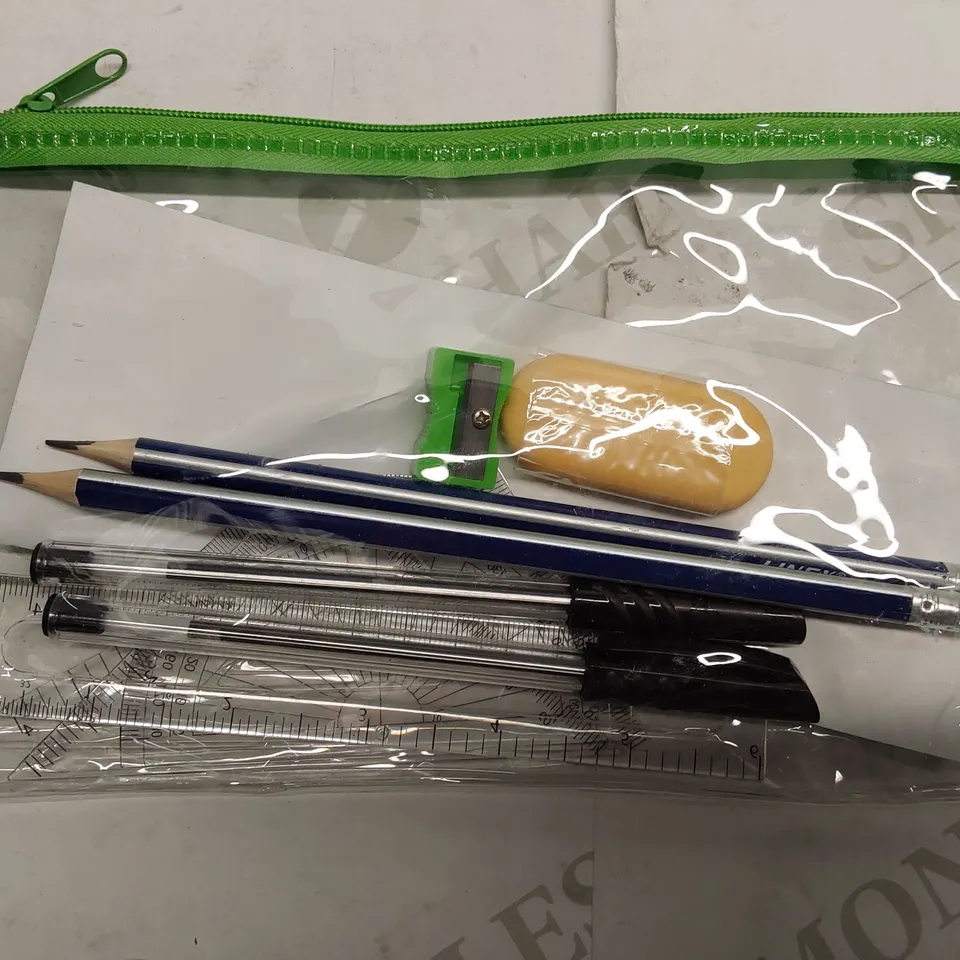 BOX OF APPROXIMATELY 15 BRAND NEW STATIONARY PRODUCTS TO INCLUDE; 10X LINEX EXAM SETS, 5X 90 76MM X 127MM MULTI-COLOURED POST-IT NOTES 