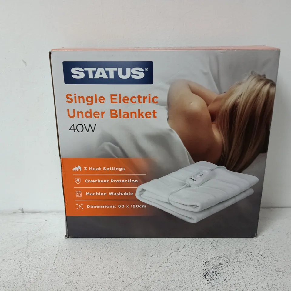 BOXED STATUS SINGLE ELECTRIC UNDER BLANKET 40W
