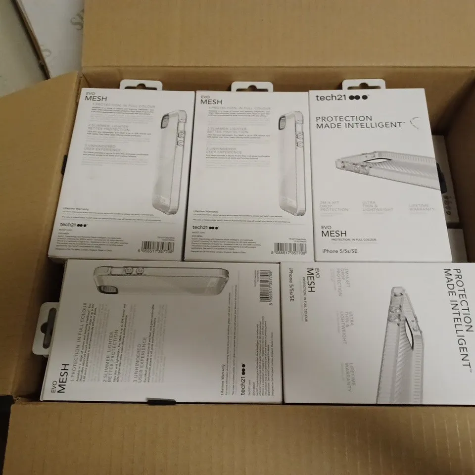 LOT OF 79 X TECH21 EVO MESH CLEAR CASE FOR APPLE IPHONE 5/5S/SE - CLEAR/WHITE  