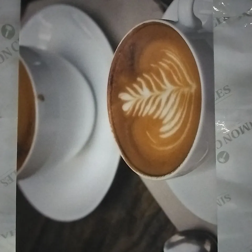 BAGGED CUP OF HOT LATTE COFFEE ART BY NUTNARIN-WRAPPED CANVAS