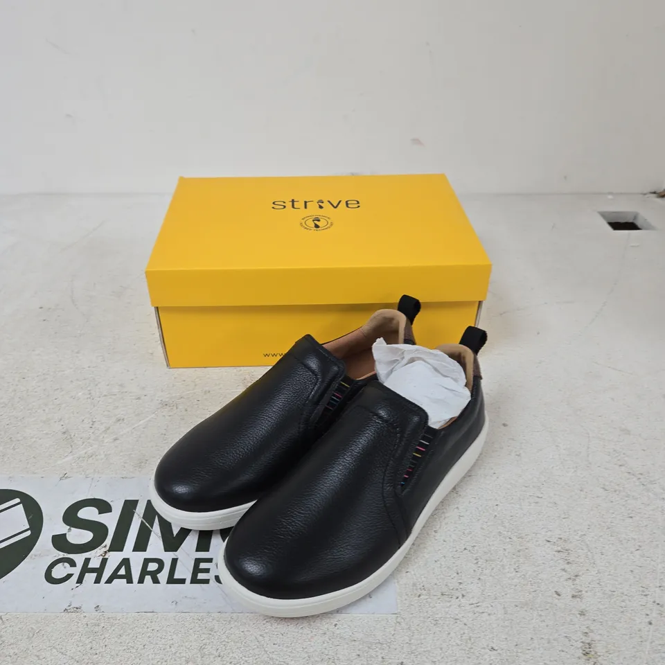 STRIVE VALERIE BLACK SLIP-ON SHOES – UK 6 (US 8, EUR 39)