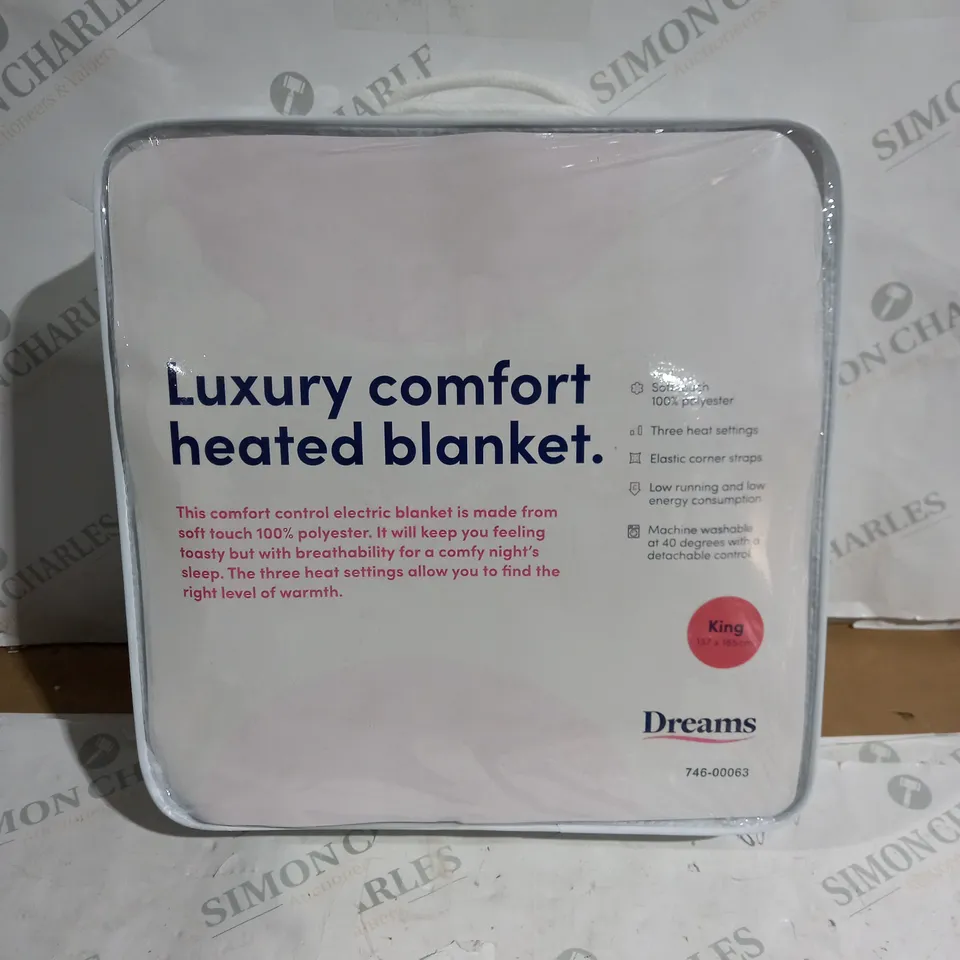 BOXED DREAMS LUXURY COMFORT HEATED BLANKET KING SIZE 