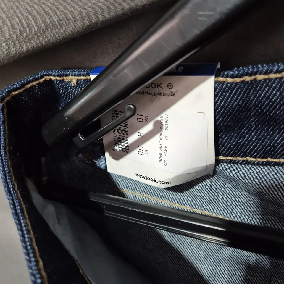 NEW LOOK ADALAE WIDE LEG JEANS, UK 10 (EU 38), REGULAR, DENIM