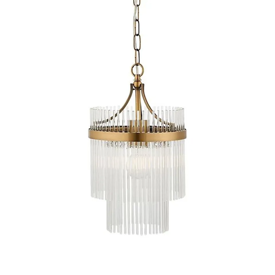 BOXED LUMINOSA MARIETTA PENDANT CEILING LIGHT - ANTIQUE BRASS 