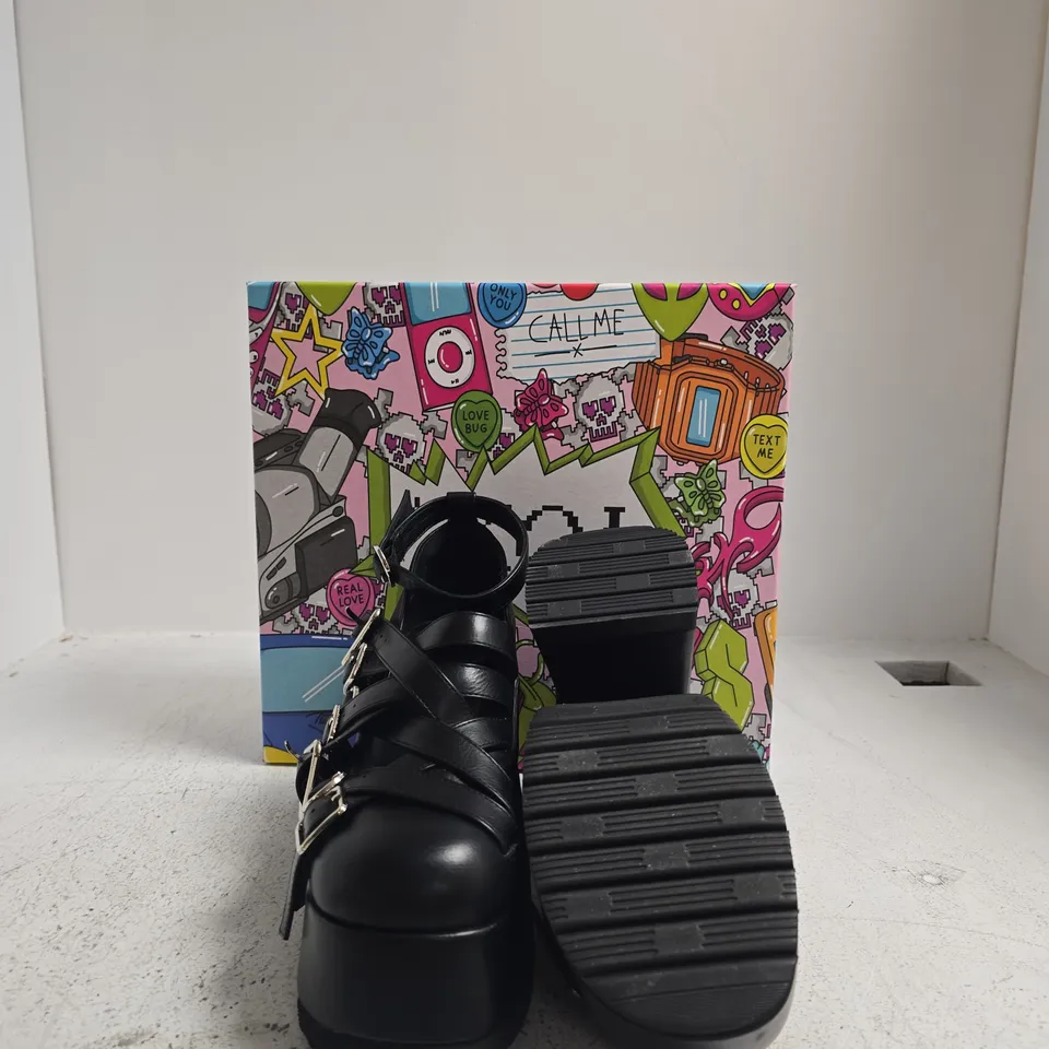 KOI AVALON STRAPPY HEELED SHOES - EBONY, UK6